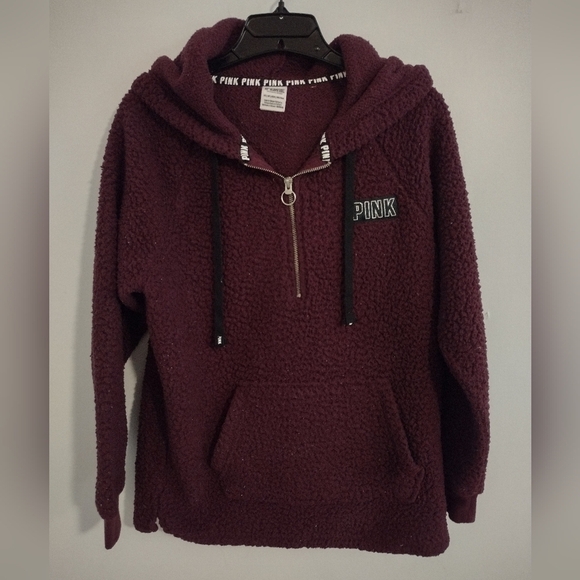 Pink Victoria's Secret Sherpa Hoodie Size XS - Picture 1 of 4